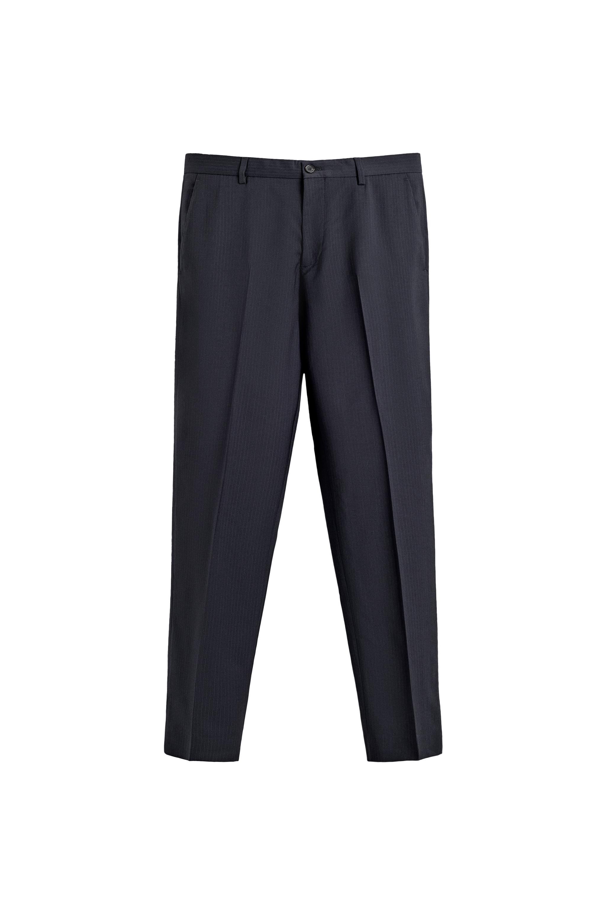PANTALON DE COSTUME À RAYURES 100% LAINE